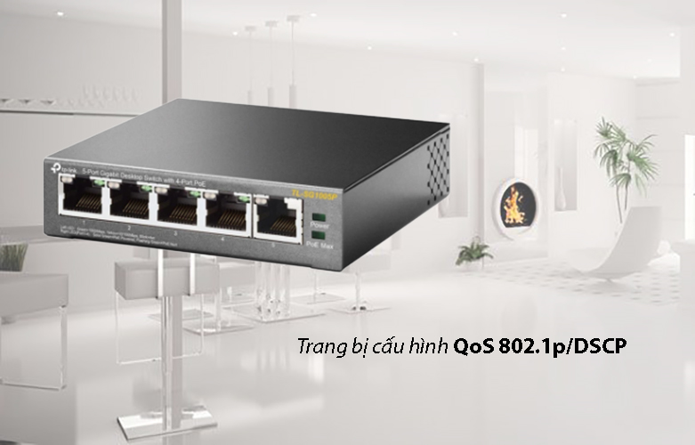 Thiết bị mạng/ Switch PoE TPLink 5P TL-SG1005P | Trang bị cấu hình hiện đại 