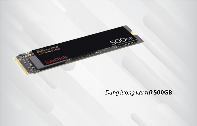 SSD SanDisk Extreme PRO 500GB M.2 NVMe 3D (SDSSDXPM2-500G-G25) | Dung lượng lưu trữ 500GB