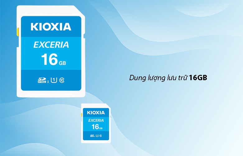 Thẻ nhớ SD Kioxia 16GB Exceria C10 U1 LNEX1L016GG4 | Dung lượng lưu trữ 16GB