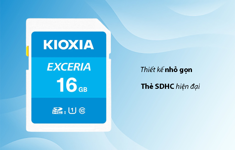 Thẻ nhớ SD Kioxia 16GB Exceria C10 U1 LNEX1L016GG4 | Thiết kế nhỏ gọn