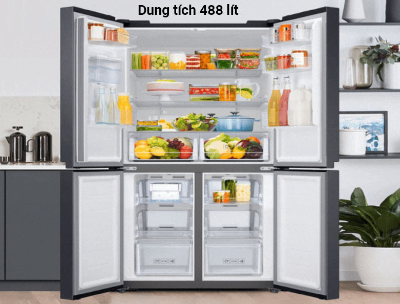 Tủ lạnh Samsung Inverter 488 lít RF48A4010B4/SV | Dung tích chứa 488 lít