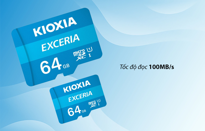 Thẻ nhớ microSD Kioxia 64GB Exceria C10 U1 LMEX1L064GG4 | Tốc độ đọc 100MB/s