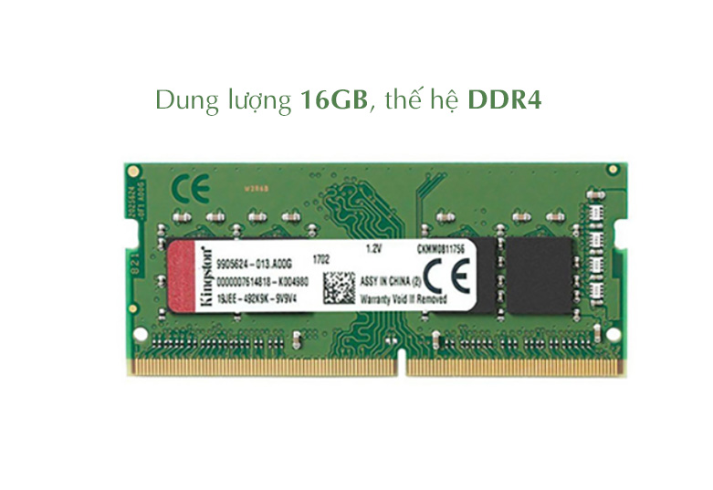 Bộ nhớ laptop DDR4 Kingston 16GB (3200) (KVR32S22D8/16) | Dung lượng bộ nhớ lớn