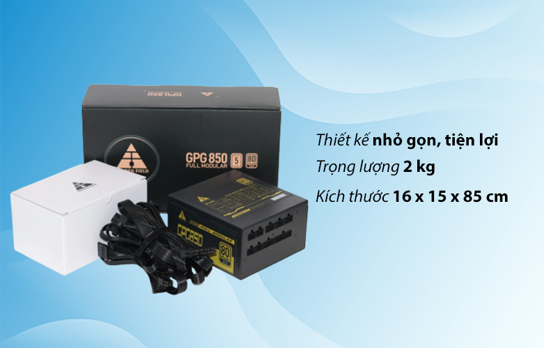 PSU Golden Field 80 Plus Gold GPG850| Thiết kế nhỏ gọn, tiện lợi 