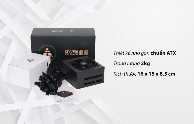 Nguồn máy tính Golden Field 80 Plus Gold GPG750| Thiết kế nhỏ gọn