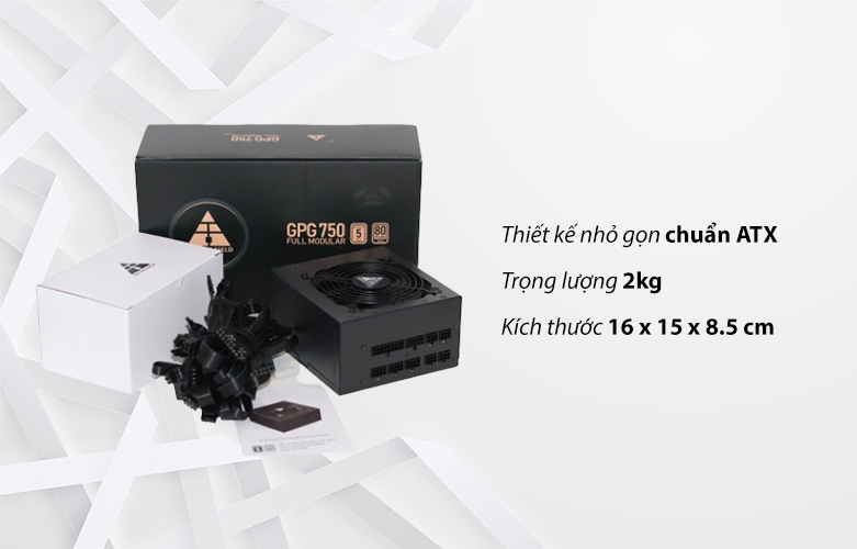 Nguồn máy tính Golden Field 80 Plus Gold GPG750| Thiết kế nhỏ gọn 