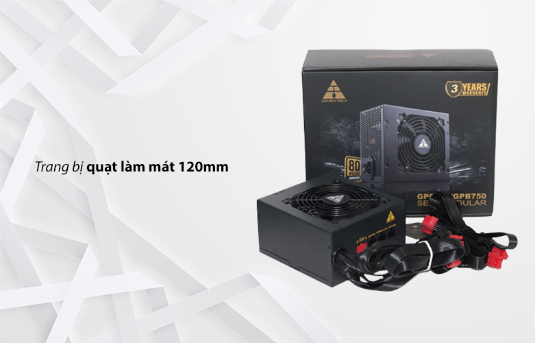 Nguồn máy tính/ PSU Golden Field 80 Plus Bronze GPB650| Trang bị quạt làm mát 120mm