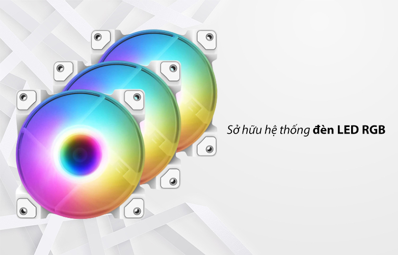 Quạt case ID-COOLING DF-12025-ARGB TRIO Snow (3 Fan) | Sở hữu hệ thống đèn LED RGB