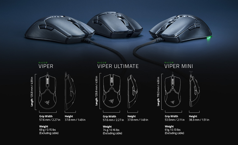 Chuột máy tính gaming Razer Viper Mini (RZ01-03250100-R3M1) | Siêu nhẹ