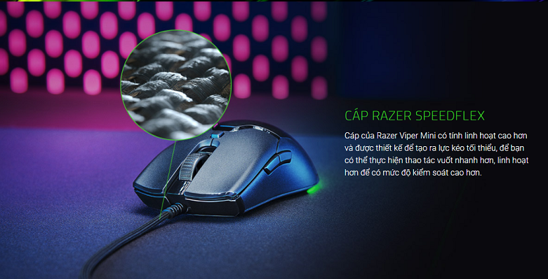 Chuột máy tính gaming Razer Viper Mini (RZ01-03250100-R3M1) | Cáp siêu bền