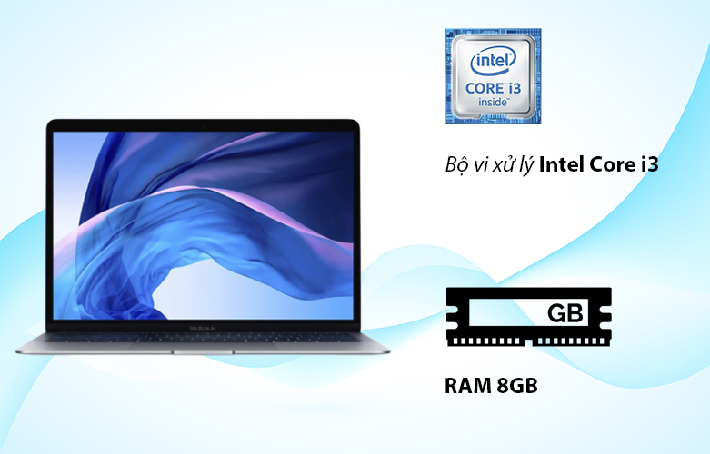 Laptop MacBook Air 2020 MWTJ2SA/A (i3/256GB) (Xám) | Bộ vi xử lý mạnh mẽ