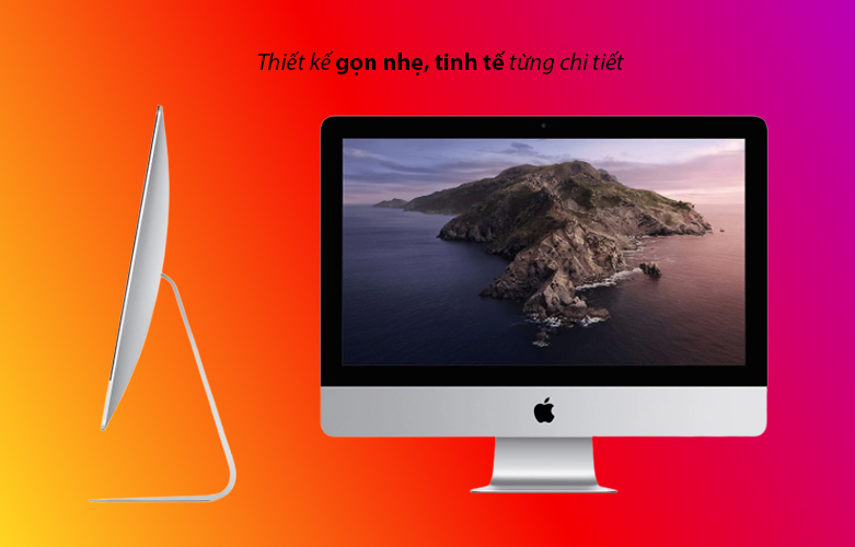 PC iMac (2020) (Core i3-GEN8/8GB/SSD256GB/21.5"/4K/Radeon Pro 555X_2GB) (MHK23SA/A) (Bạc) | Thiết kế gọn gàng sang trọng