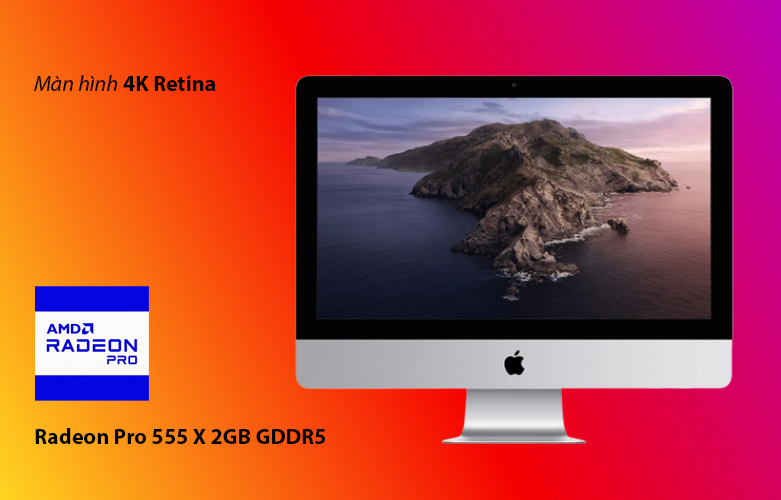 PC iMac (2020) (Core i3-GEN8/8GB/SSD256GB/21.5"/4K/Radeon Pro 555X_2GB) (MHK23SA/A) (Bạc) | Màn hình Retina 4K