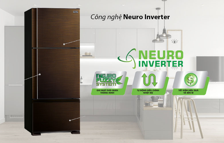 Tủ lạnh Mitsubishi Electric Inverter 414 lít MR-V50EH-BR-V | Công nghệ Neuro Inverter