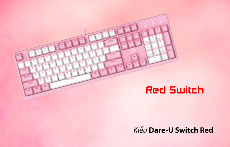 Bàn phím cơ DareU EK1280s Red D Switch | Kiểu Dare-U switch red