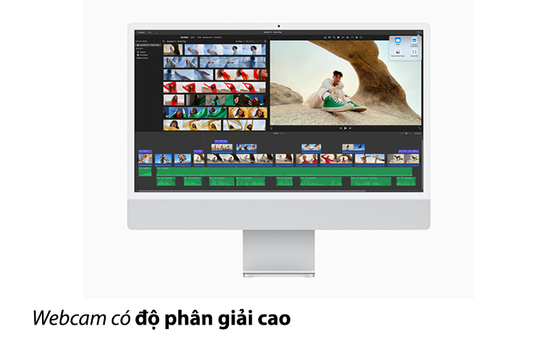PC iMac (2021) (M1/8GB/SSD256GB/24"/4.5K/8C GPU)| Webcam có độ phân giải cao