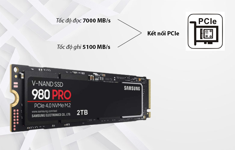 Ổ cứng gắn trong/ SSD Samsung 980 Pro 2TB M2 PCIe 4.0 (MZ-V8P2T0BW) | Tốc độ đọc 7000 MB/s