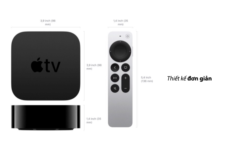 Apple TV 4K 64GB MXH02ZA/A | Thiết kế đơn giản