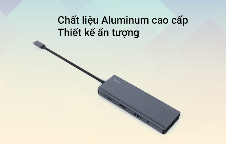 Bộ chia/ Hub JCPAL LINX USB-C 9 IN 1 JCP6179 (Xám) | Chất liệu Aluminum cao cấp