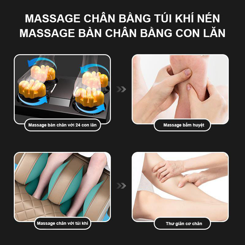 Ghế Massage E-Dra Hestia EMC100 (Đen) | Massage chân bằng túi khí nén