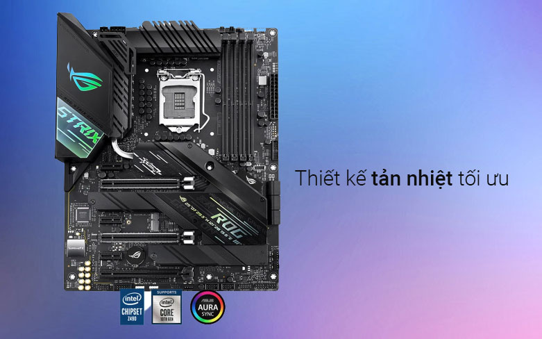 Bo mạch chính/ Mainboard Asus Rog Strix Z490-F Gaming| Thiết kế tản nhiệt