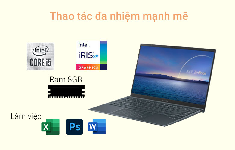 Laptop Asus UX425EA-KI839W| Thao tác đa nhiệm mạnh mẽ
