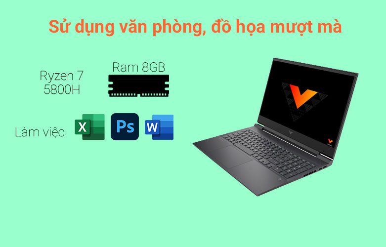 Laptop HP VICTUS 16-e0168AX (4R0U6PA)| Sử dụng mượt mà