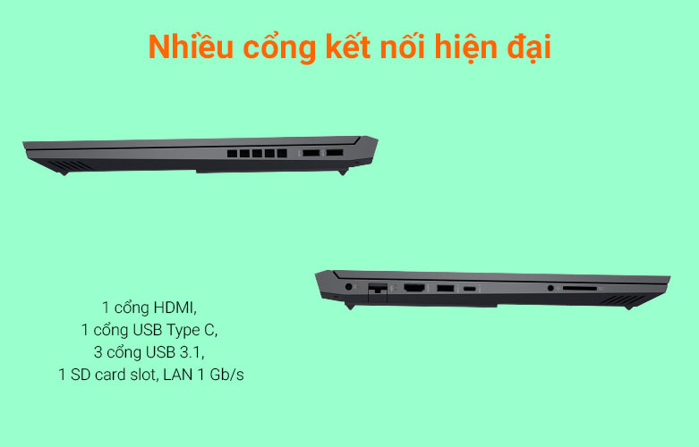 Laptop HP VICTUS 16-e0168AX (4R0U6PA)| Nhiều cổng kết nối hiện địa