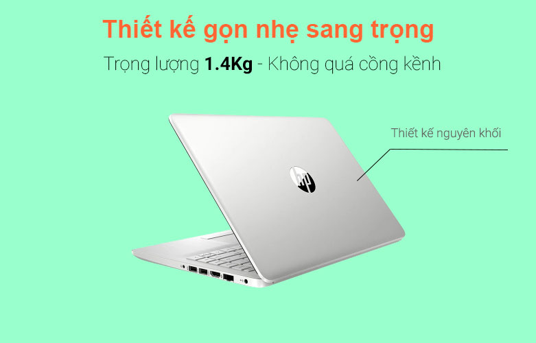 Laptop HP 14s-cf2527TU (4K4A1PA) (i3-10110U) (Bạc) | Thiết kế mỏng nhẹ sang trọng