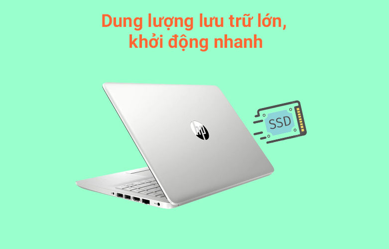 Laptop HP 14s-cf2527TU (4K4A1PA) (i3-10110U) (Bạc) | dung lượng lưu trữ lớn