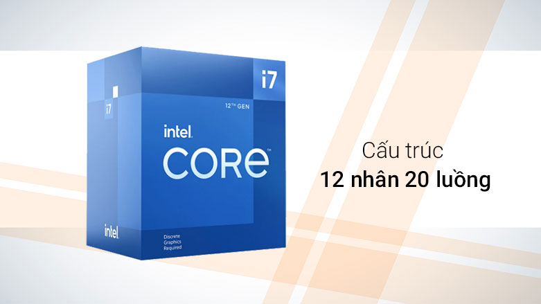 Bộ vi xử lý/ CPU Intel Core i7 12700F | Cấu trúc 12 nhân 20 luồng