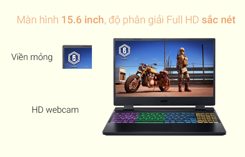 Laptop Acer Nitro 5 Tiger AN515-58-773Y (i7-12700H)| Độ phân giải sắc nét