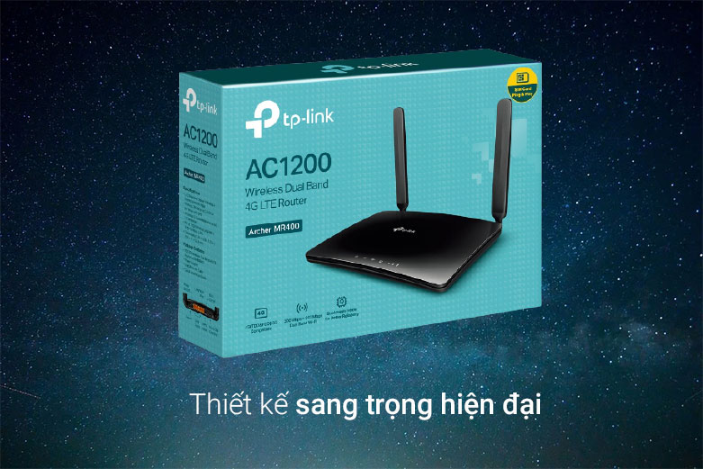 Thiết bị mạng/ Router TPLink Archer MR400 | Thiết kế sang trọng hiện đại