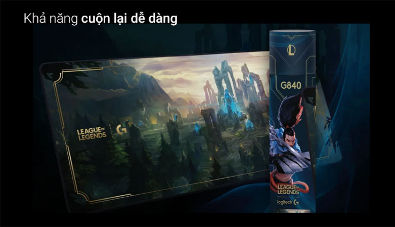 Miếng lót chuột Logitech G840 XL LOL Series | Khả năng cuộn lại dễ dàng