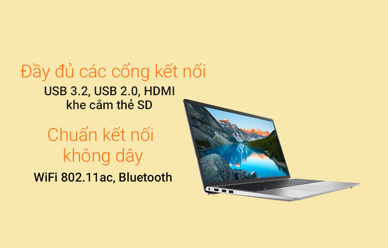 Máy tính xách tay/ Laptop Dell Inspiron 15 3511 (3511-70270652) | Đầy đủ các cổng kết nối