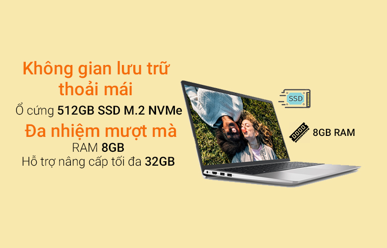 Máy tính xách tay/ Laptop Dell Inspiron 15 3511 (3511-70270652) | Không gian lưu trữ thoải mái