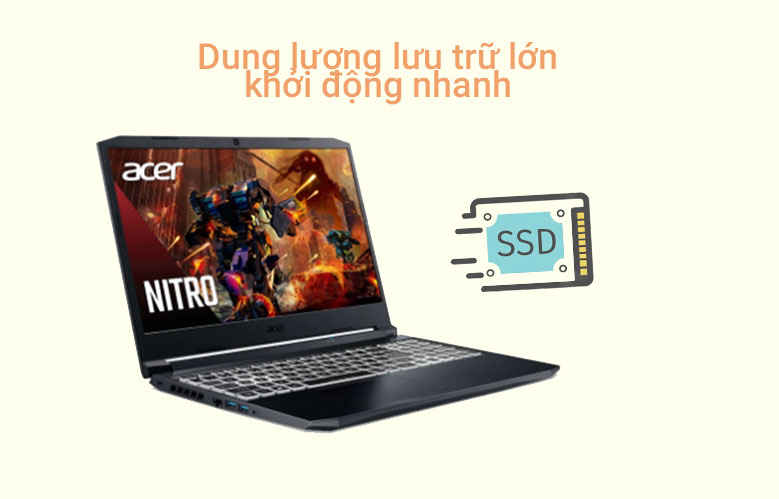 Laptop Acer Nitro 5 AN515-45-R6EV| Dung lượng lưu trữ lớn