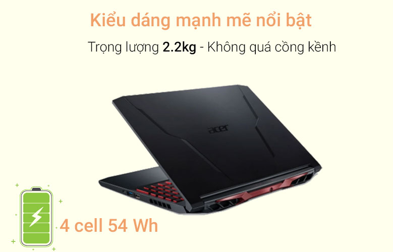 ACER Nitro 5 AN515-45-R6EV NH.QBMSV.006| Kiểu dáng mạnh mẽ nổi bật 