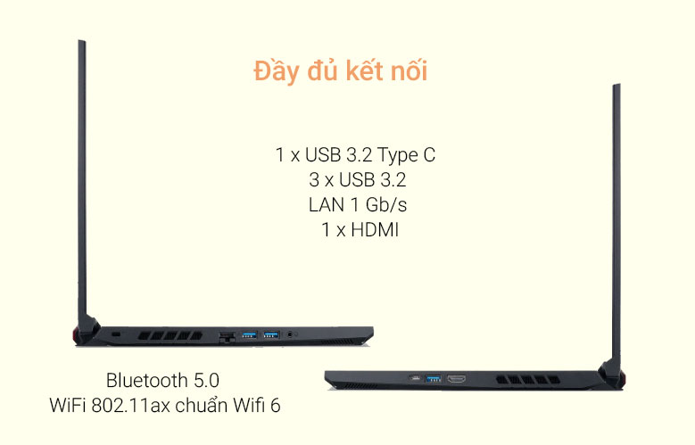 Laptop Acer Nitro 5 AN515-45-R6EV| Đầy đủ kết nối