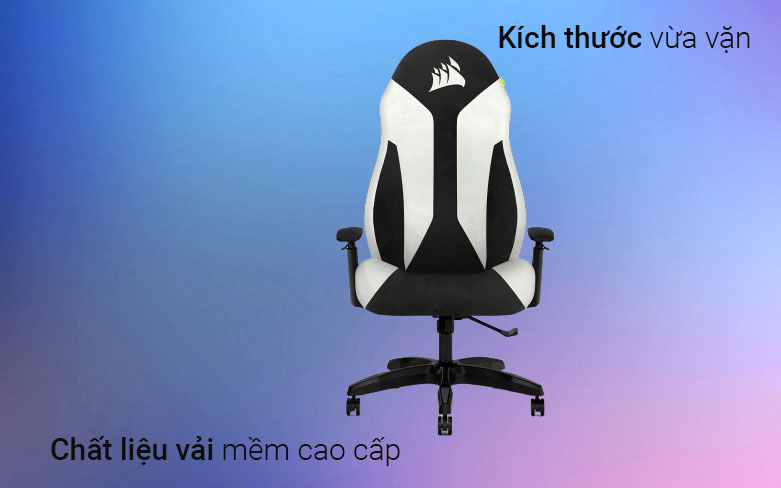 Ghế gaming Corsair TC60 Fabric White | Kích thước vừa vặn