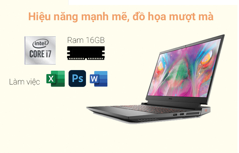 Laptop Dell Gaming G15 5511 (5511-P105F006BGR) (i7-11800H) (Xám)| Hiệu năng mạnh mẽ