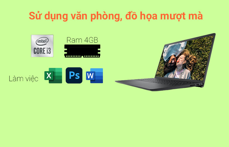 Máy tính xách tay/ Laptop Dell Inspiron 15 3511 (3511-P112F001CBL) (i3-1115G4) (Đen) | Sử dụng văn phòng, đồ họa mượt