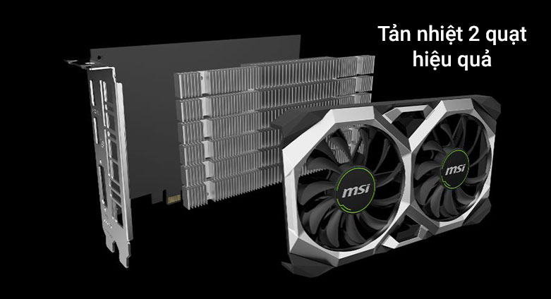 Card màn hình MSI GTX 1650 D6 VENTUS XS OC 4GB GDDR6| Tản nhiệt 2 quạt 