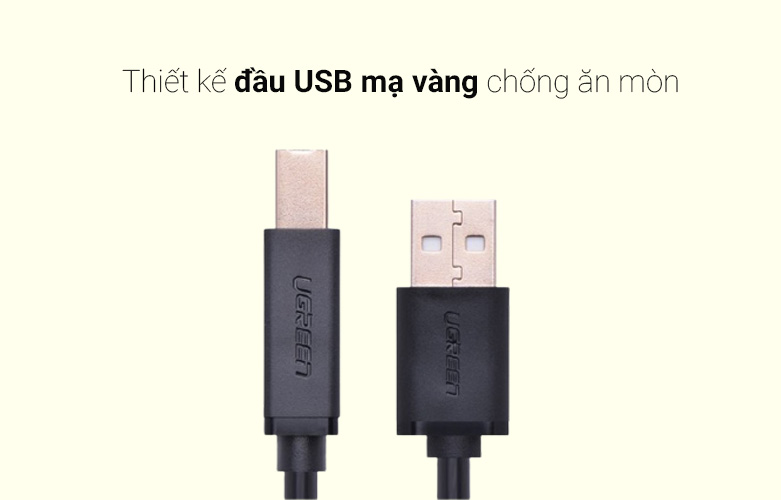 Cáp USB máy in Ugreen 10352 (5m)| Thiết kế đầu mạ vàng