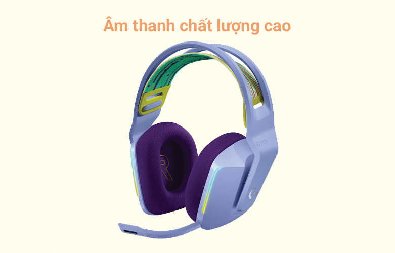 Logitech G733 Lightspeed RGB| Âm thanh chất lượng cao 