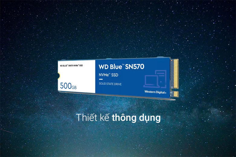 Ổ cứng SSD Blue WD SN570 500Gb M.2 2280 NVMe Gen3 x4| Thiết kế thông dụng