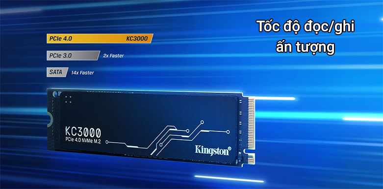 Ổ cứng KC3000 512GB SSD Kingston M.2 2280 NVMe PCIe Gen4| Tốc độ dọc ghi ấn tượng 