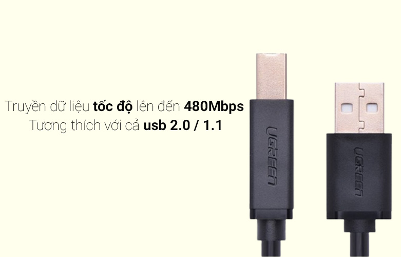 Cáp USB máy in Ugreen 10352 (5m)| Truyên dữ liệu tốc độ cao