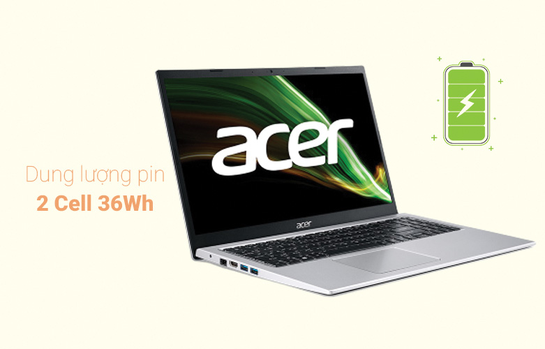 Laptop Acer Aspire 3 A315-58-35AG (NX.ADDSV.00B) | Dung lượng pin 2 cell 37wh