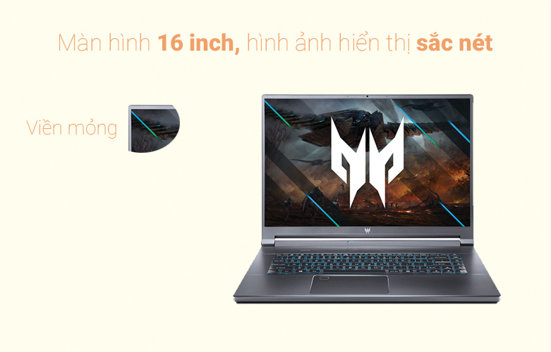 Laptop Acer Predator Triton 500 SE PT516-51s-71RW (NH.QAKSV.001) (i7-11800H) (Xám) | Hình ảnh hiển thị sắc nét